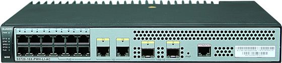 Rack-Ready S5720-16X-Pwh-Li-AC Gigabit Switch with 12 Ethernet 10/100/1000 PoE Ports