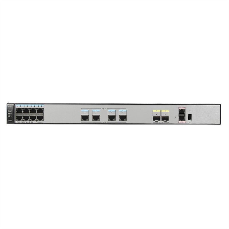 Rack Switch S5720-14X-Pwh-Si-AC 8* Ge 10ge SFP Ports Ethernet with 56 Gb/s Capacity